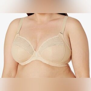 Elomi Size 34L Carmen Sand Beige Plunge Underwired Unpadded & J Hook 4010 Bra